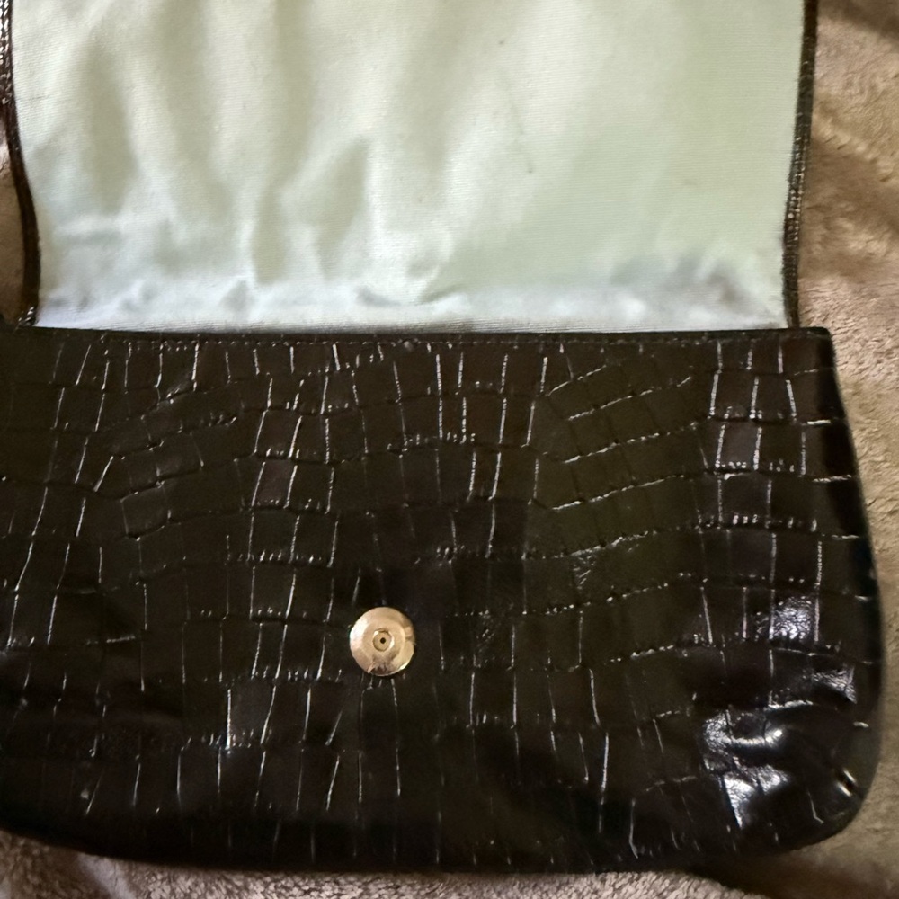 Coach Black Croc-Pattern Wristlet - Picture 2 of 4